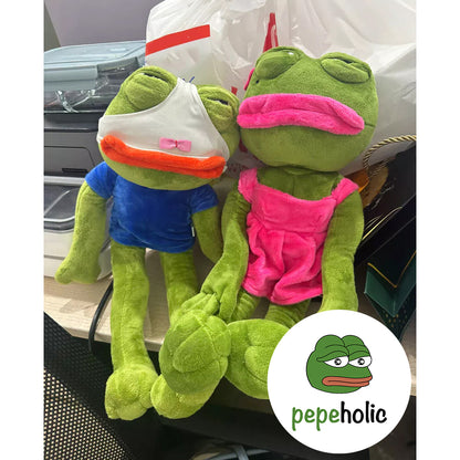 Sad Pepe Frog Plush with Removable Clothes and Panties