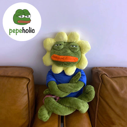 75cm Pepe The Frog Plush Toy with Sunflower Hat