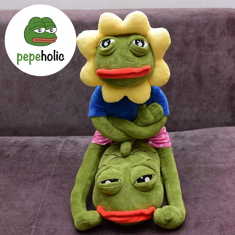 75cm Pepe The Frog Plush Toy with Sunflower Hat