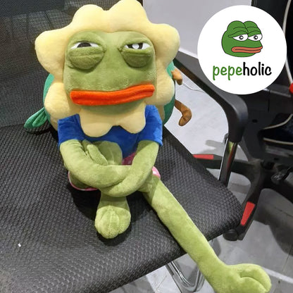 75cm Pepe The Frog Plush Toy with Sunflower Hat