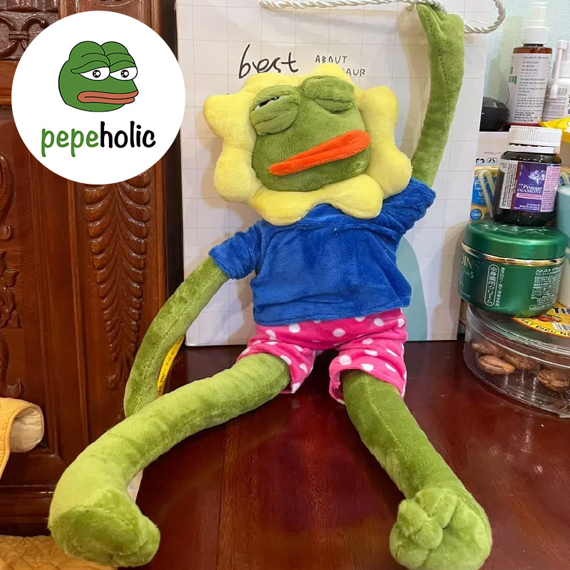 75cm Pepe The Frog Plush Toy with Sunflower Hat