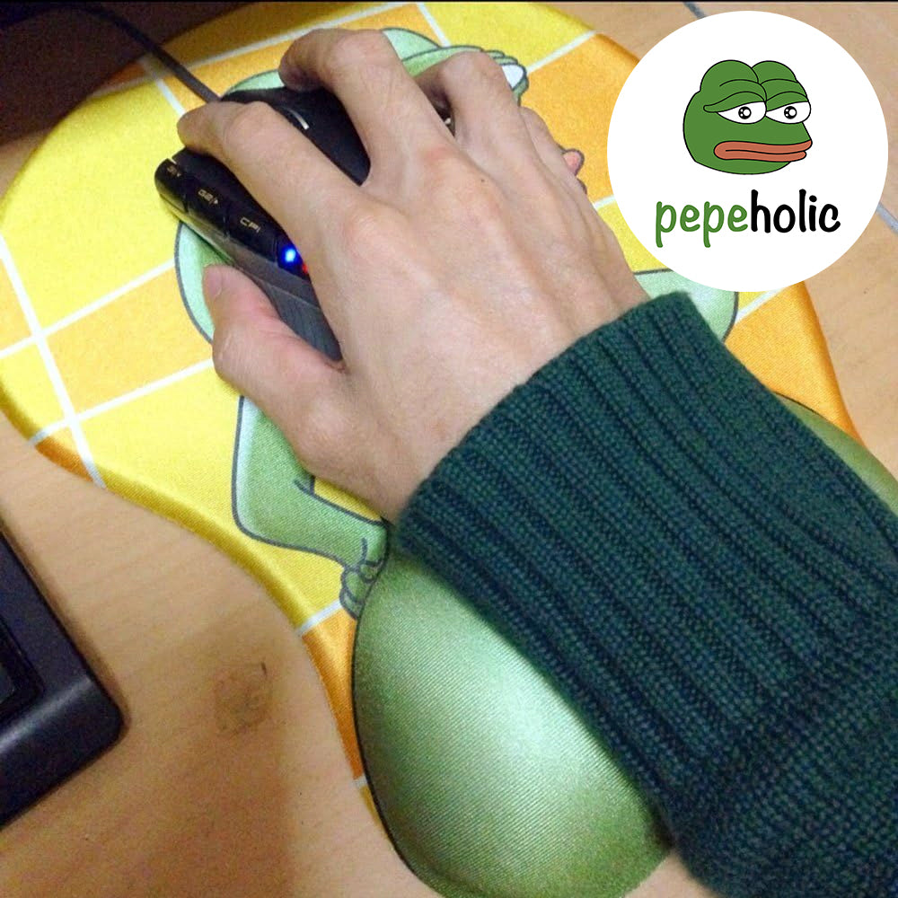 Pepe The Sad Frog Ergonomic Mouse Pad with Wrist Rest