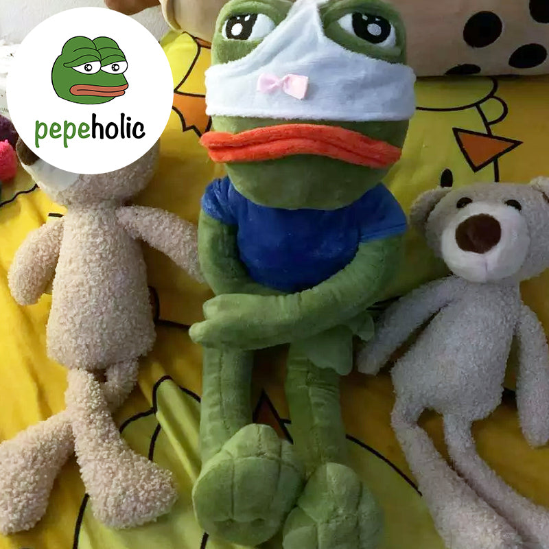 Sad Pepe Frog Plush with Removable Clothes and Panties