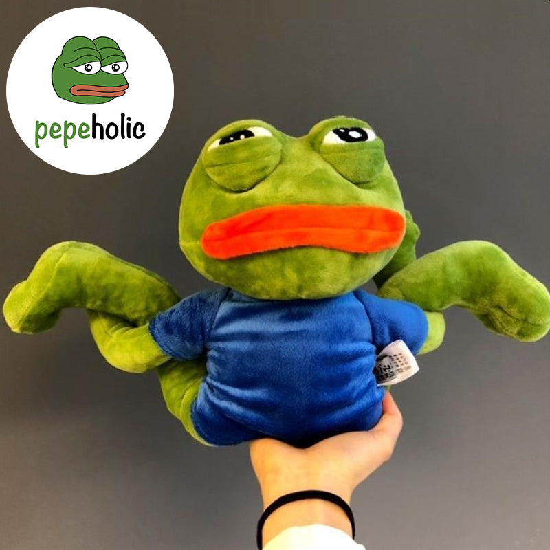 Sad Pepe Frog Plush with Removable Clothes and Panties